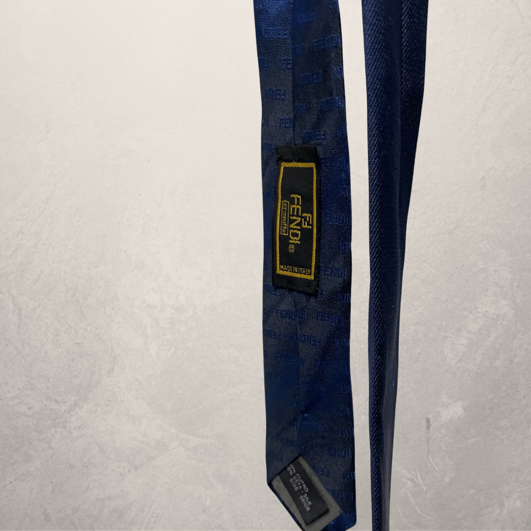 Fendi Zwart/Blauw Halter strik top OS- By WNDYdesign