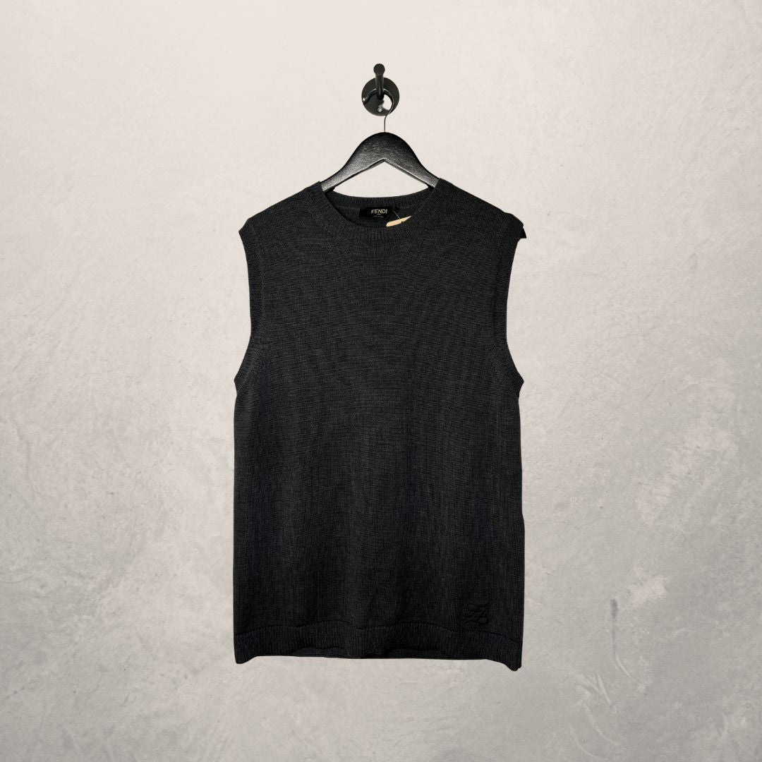 Fendi grijs wollen Spencer vest L