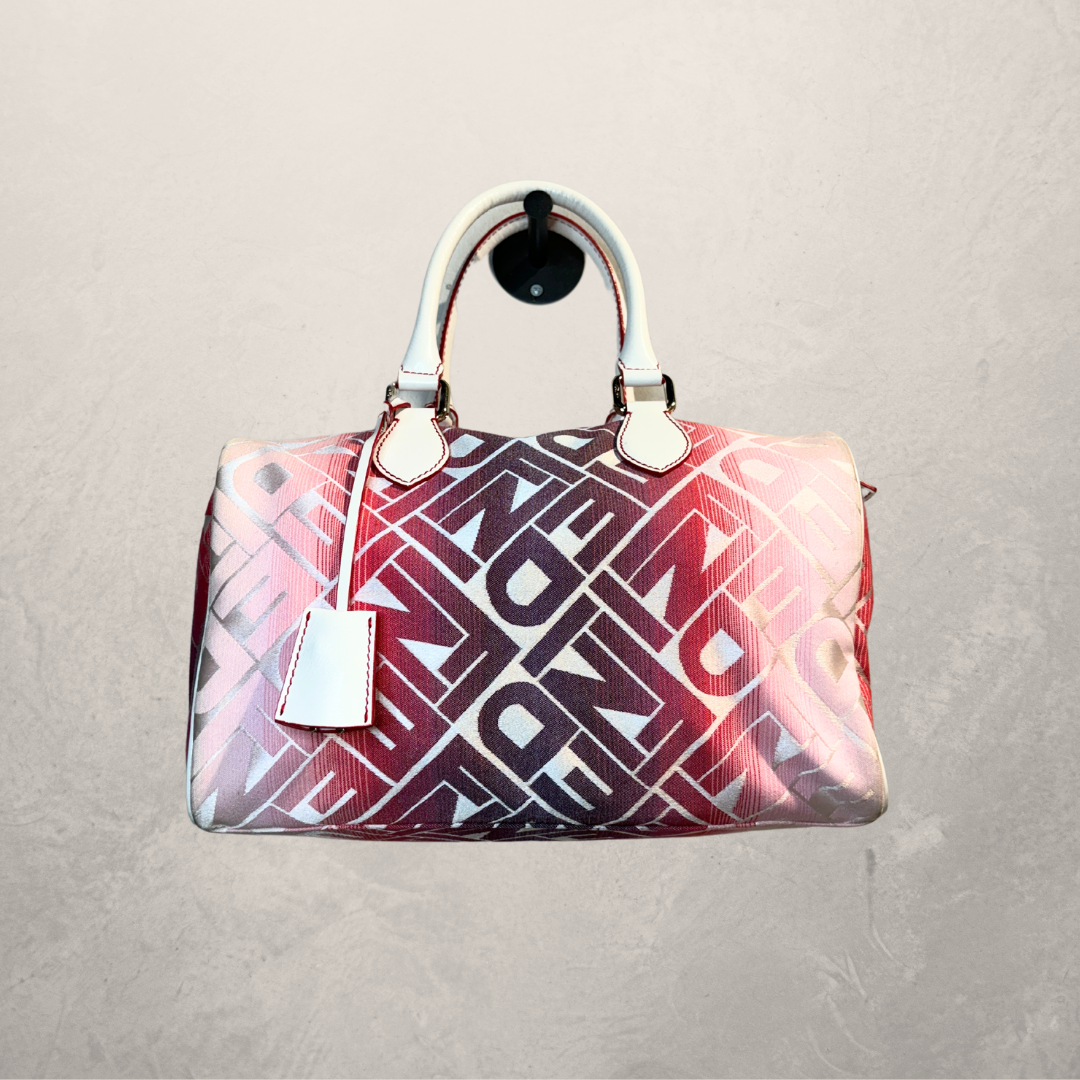 Fendi roze/witte ombre monogram Forever Bauletto Boston tas - Door Romae Studios