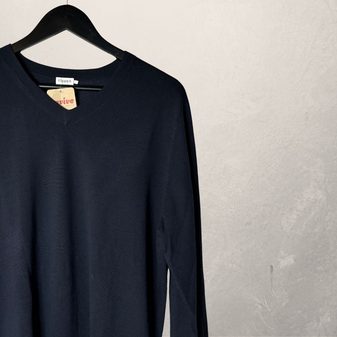 Filippa K navy v-neck jumper L