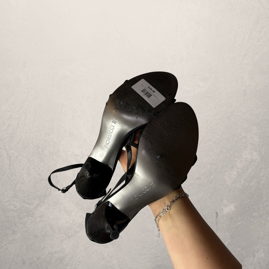 Fiorucci black high-heeled sandals 39