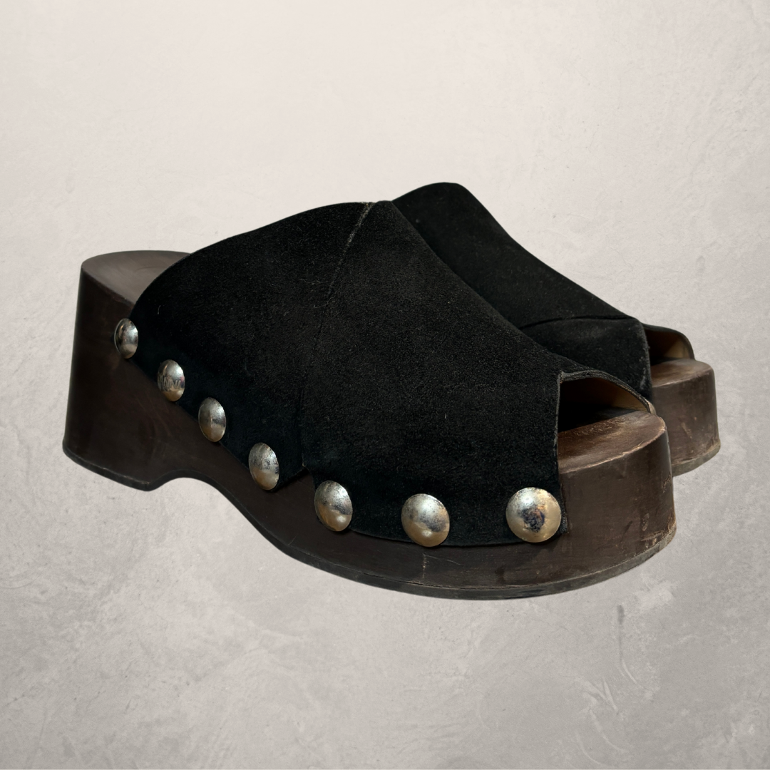 Ganni black platform sandals 41