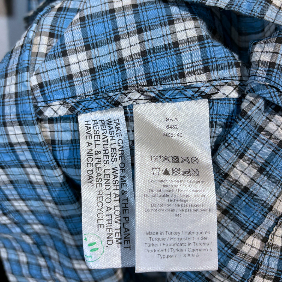 Ganni blauwe lange boerenjurk met bloemen XL