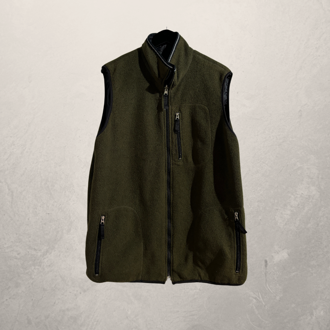 Green fleece vest L