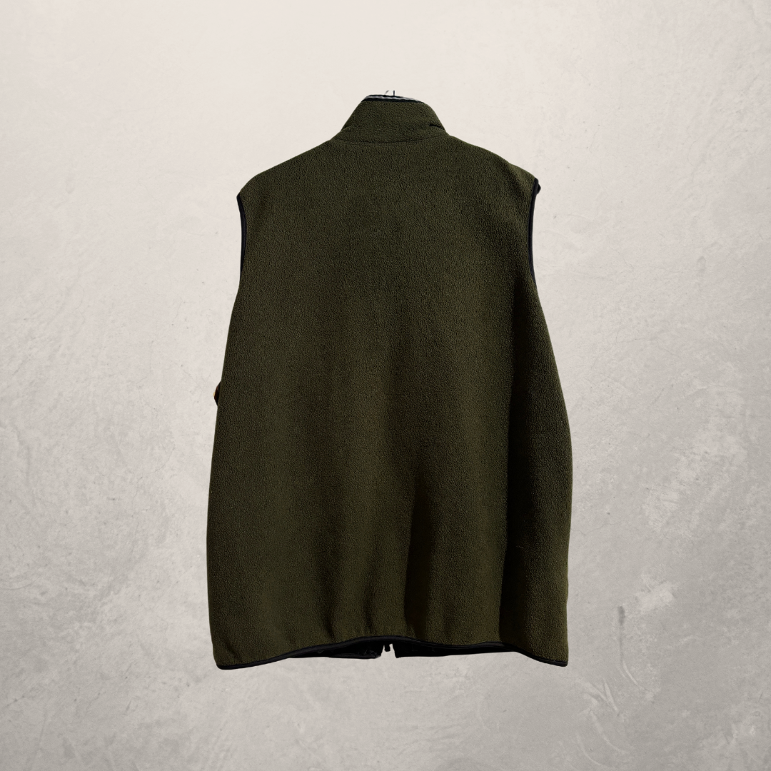 Green fleece vest L