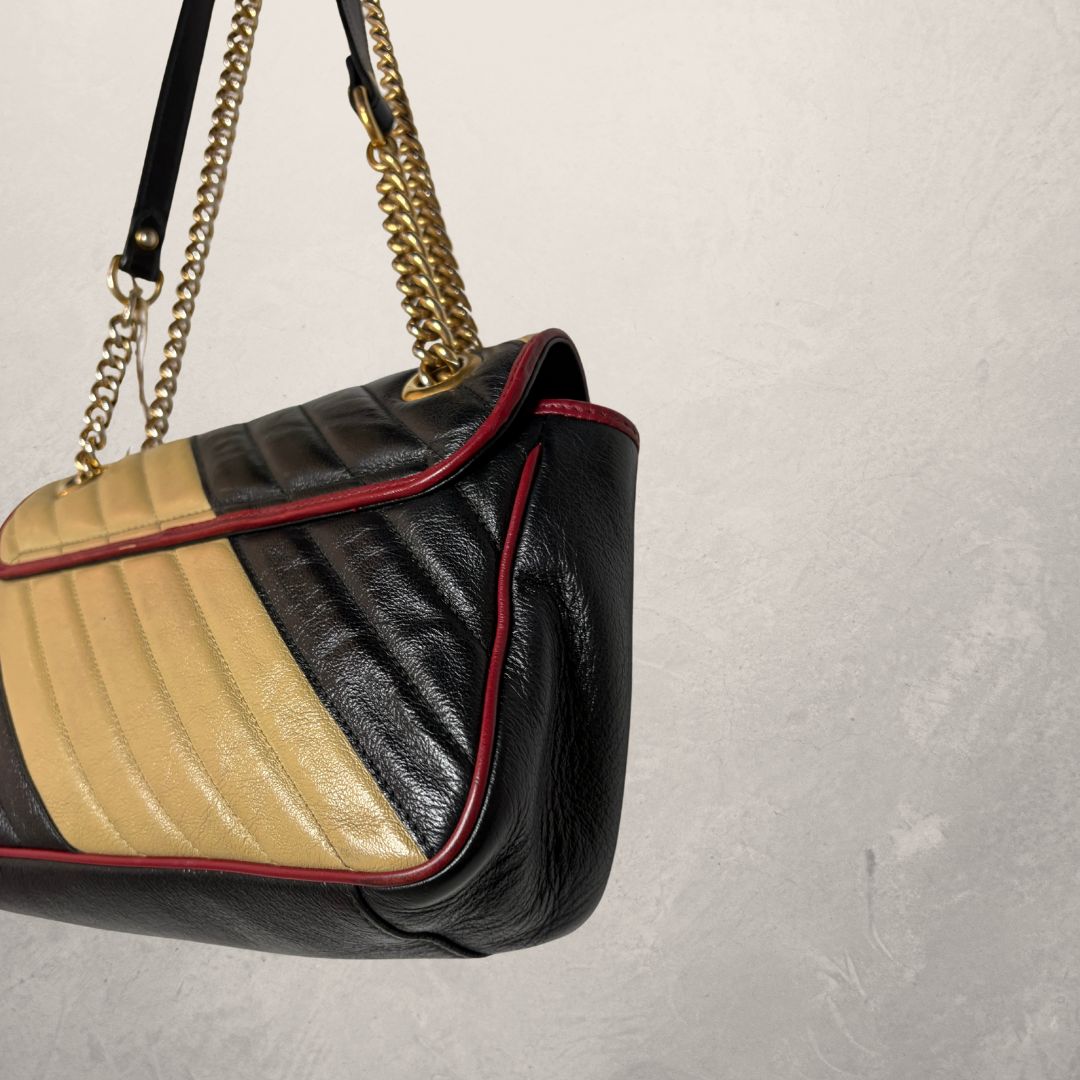 Gucci 3-coloured Marmont bag w/ gold hardware - by Romae Studios