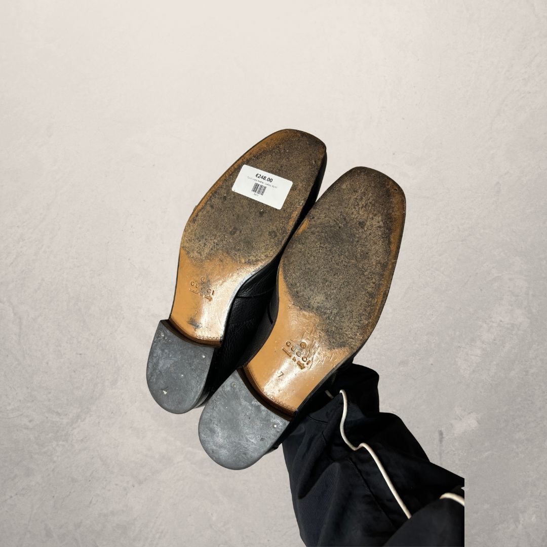 Gucci black leather loafers 40/41