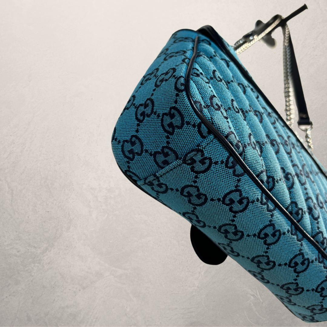 Gucci blue monogram Marmont bag- by RomaeStudios
