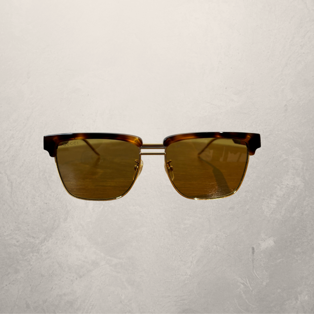 Vintage Gucci brown and gold sunglasses (with case)