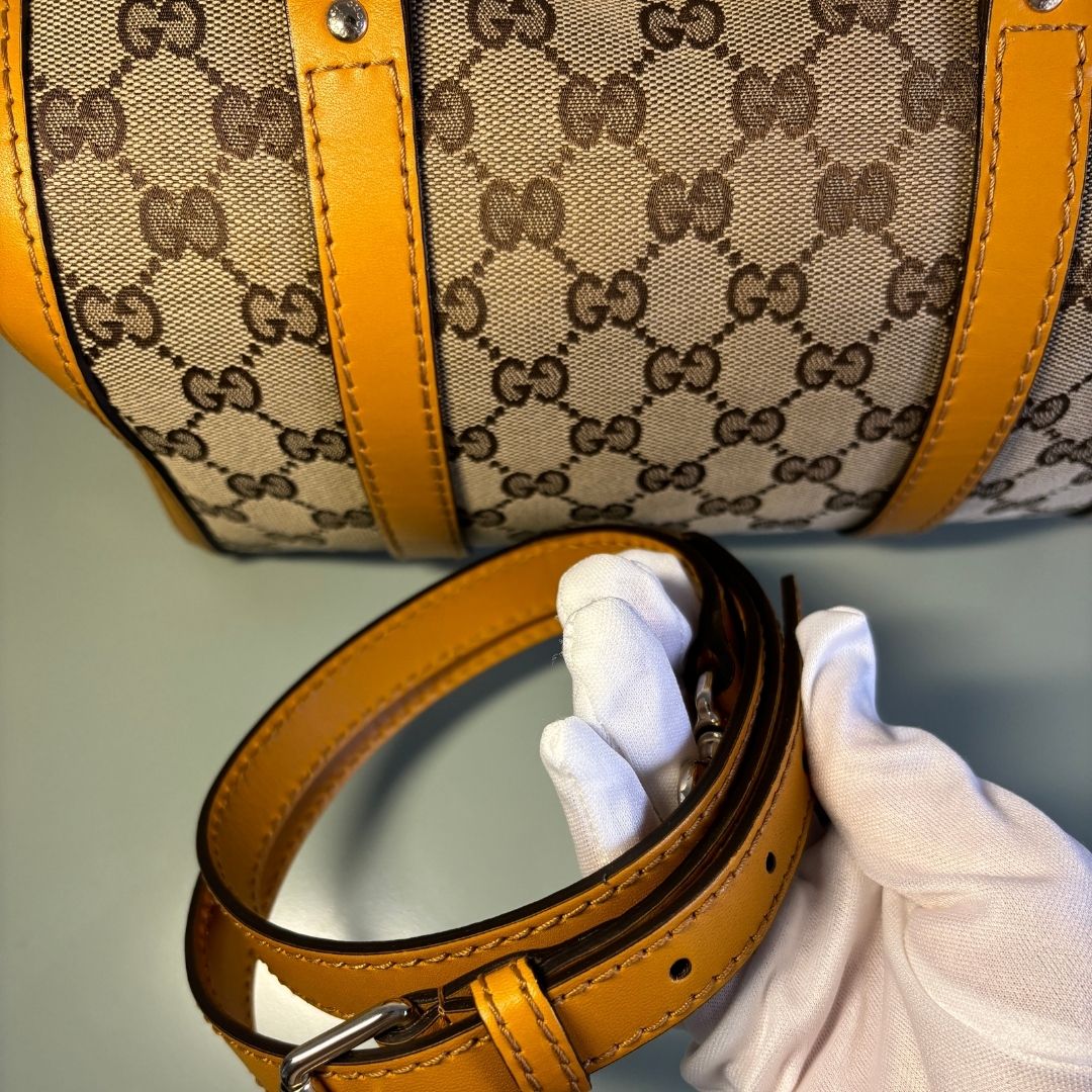 Gucci brown/yellow Boston bag - by Romae Studios