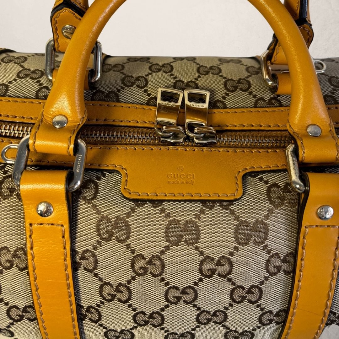 Gucci brown/yellow Boston bag - by Romae Studios
