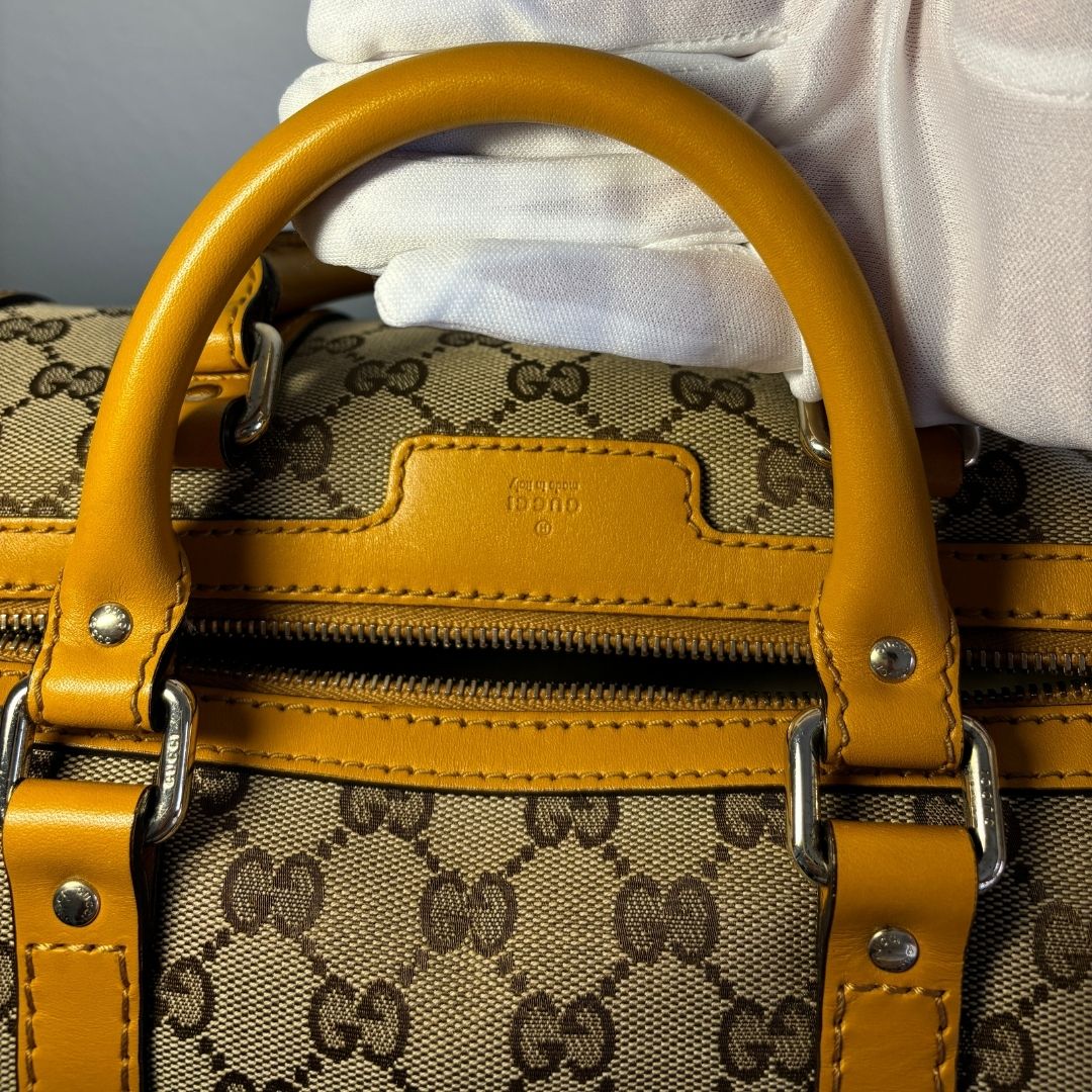 Gucci brown/yellow Boston bag - by Romae Studios