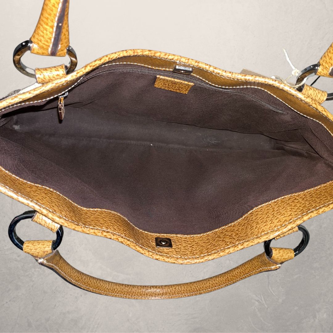 Gucci - issima beige canvas leren tas