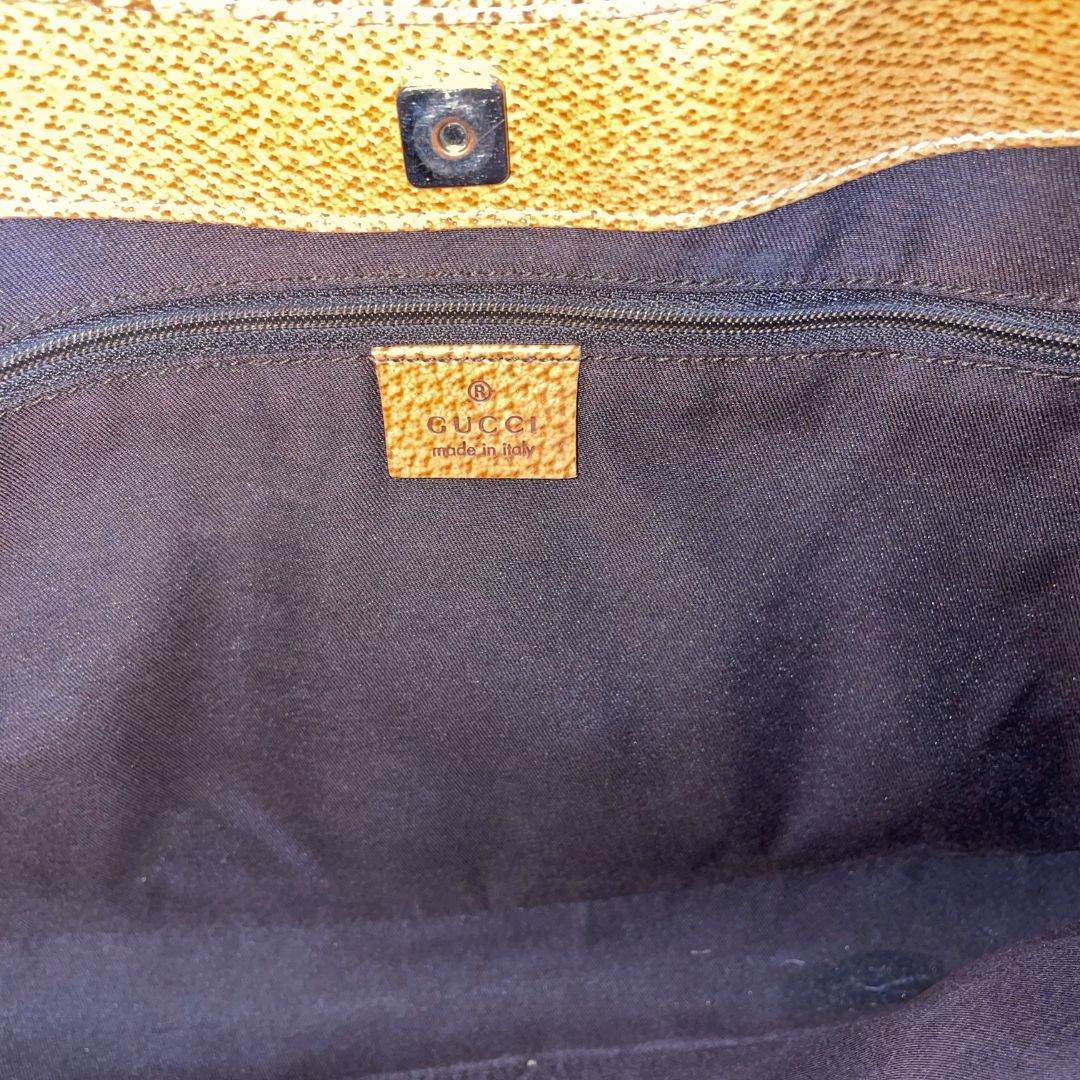 Gucci - issima beige canvas leren tas