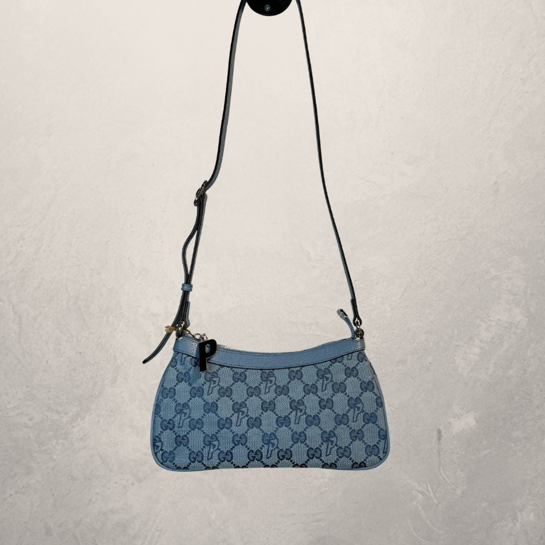 Gucci x Palace lightblue GG canvas crossbody bag- by Romae Studios