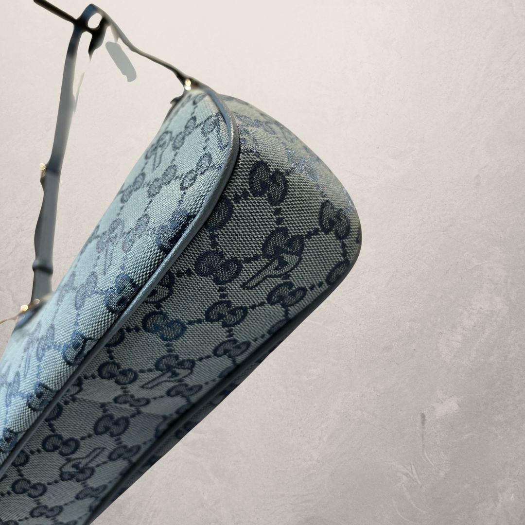 Gucci x Palace lightblue GG canvas crossbody bag- by Romae Studios