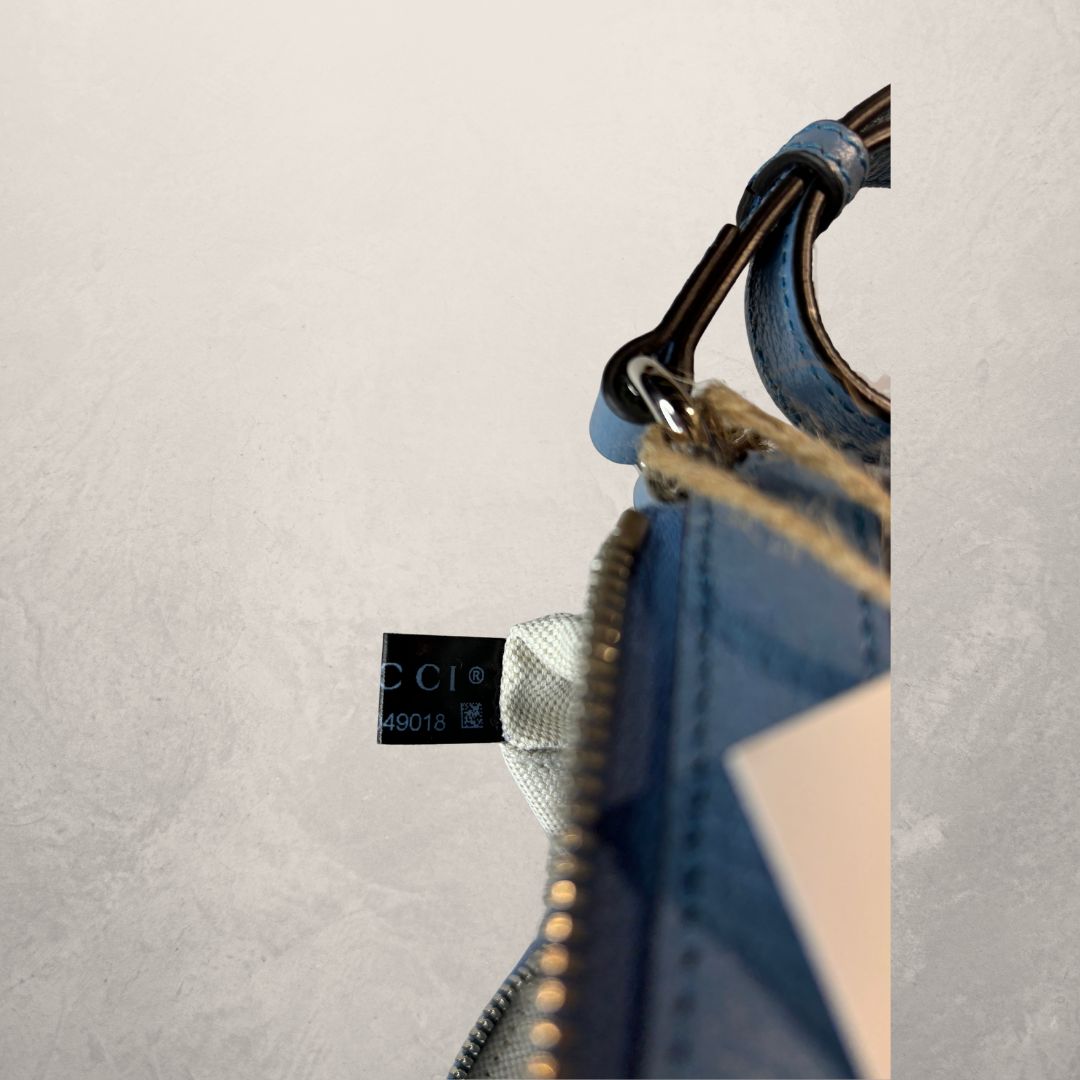 Gucci x Palace lightblue GG canvas crossbody bag- by Romae Studios