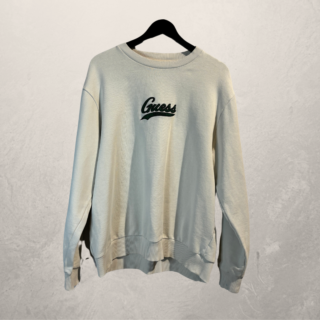 Beige logo trui van Guess L