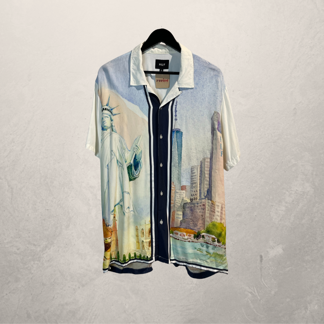 HUF NY skyline shirt L