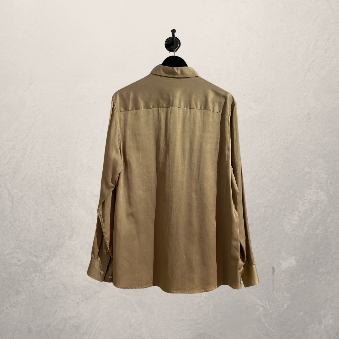 H&M silk like beige shirt M
