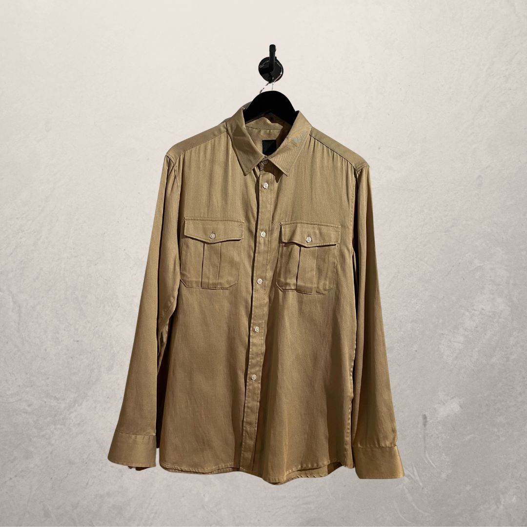 H&M silk like beige shirt M