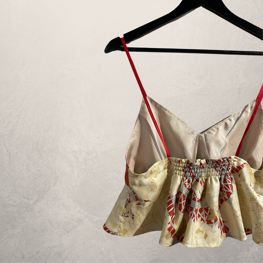 "Hermes" rode cami-top van 100% zijde M/L- van @Home_is_a_Runway