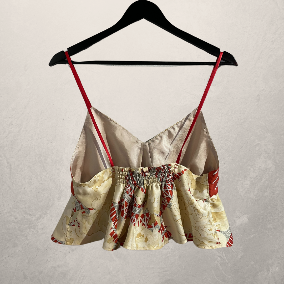 "Hermes" rode cami-top van 100% zijde M/L- van @Home_is_a_Runway