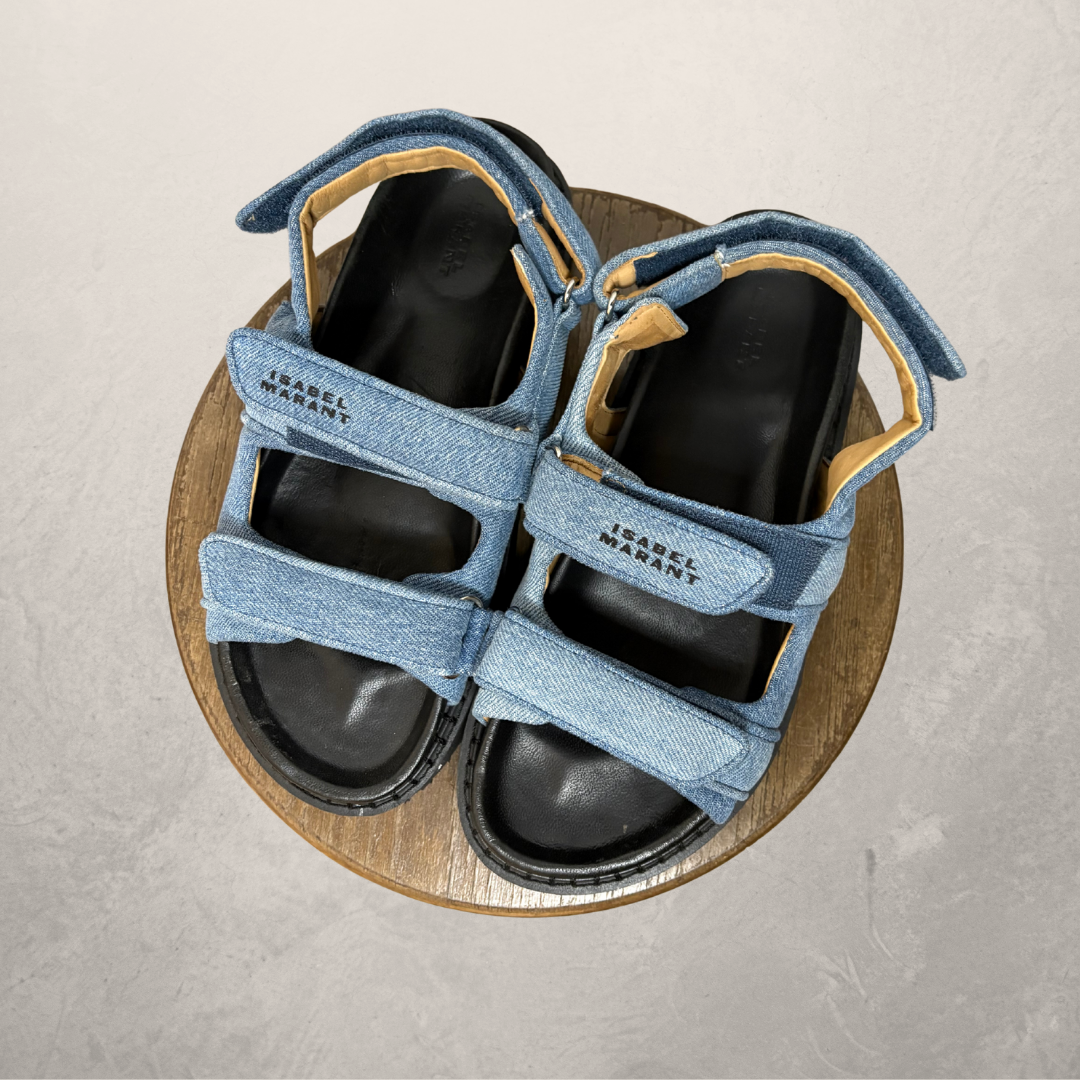 Isabel Marant light blue denim slingback sandals 41