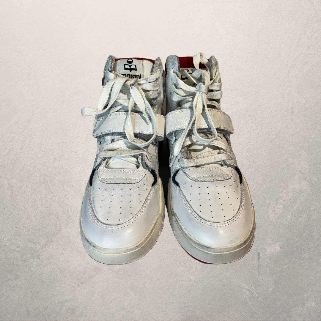 Isabel Marant white leather ‘trash’ high top sneaker 36