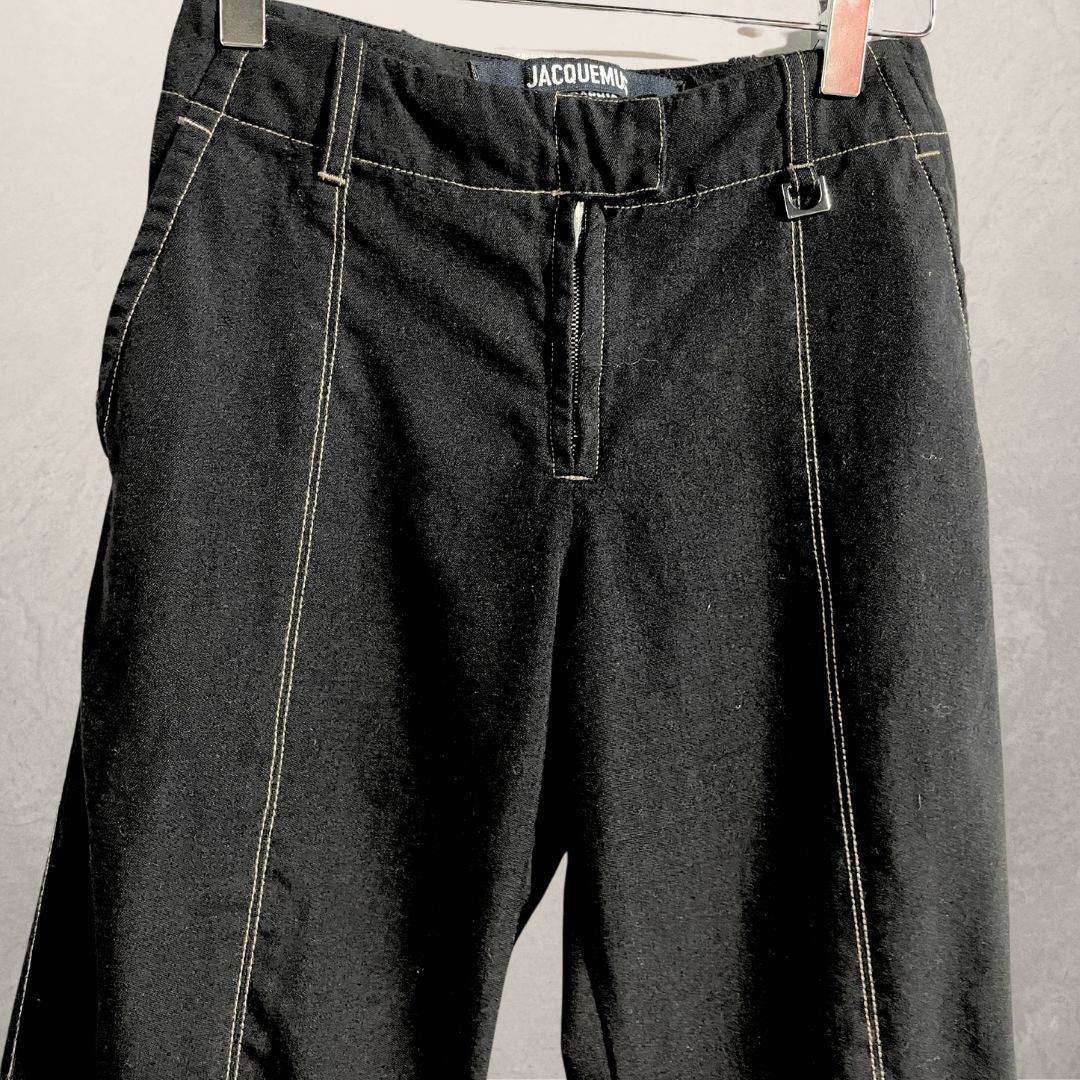 Jacquemus black "Le Raphia" 100% wool trousers 32/34