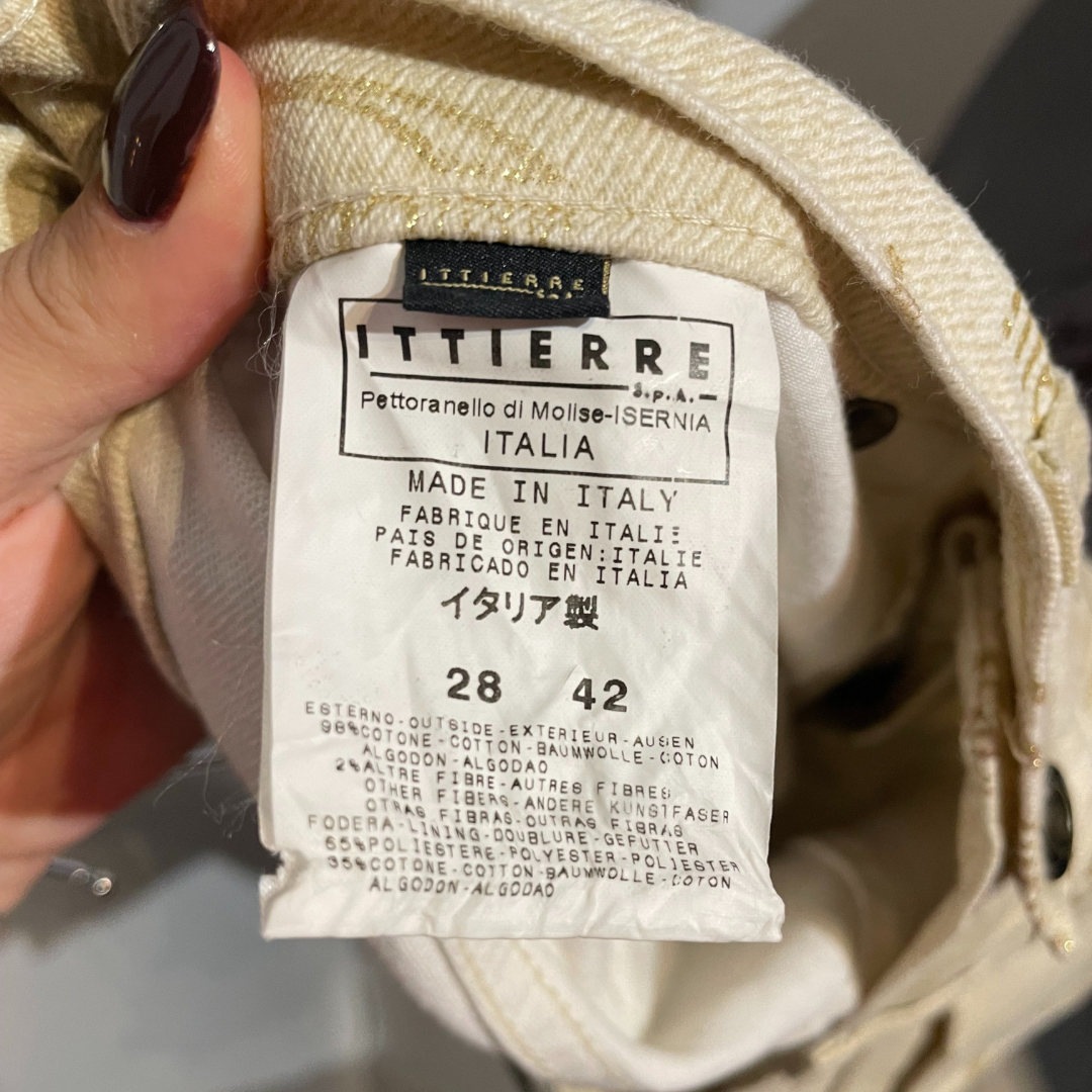 Just Cavalli 2000s crème denim monogram jeans M- Velvet Archive