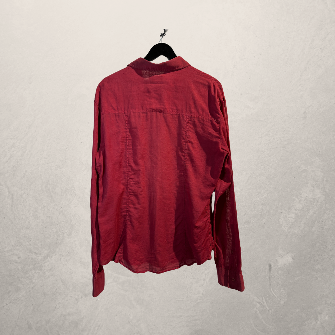 Just Cavalli rood 100% zijden shirt L