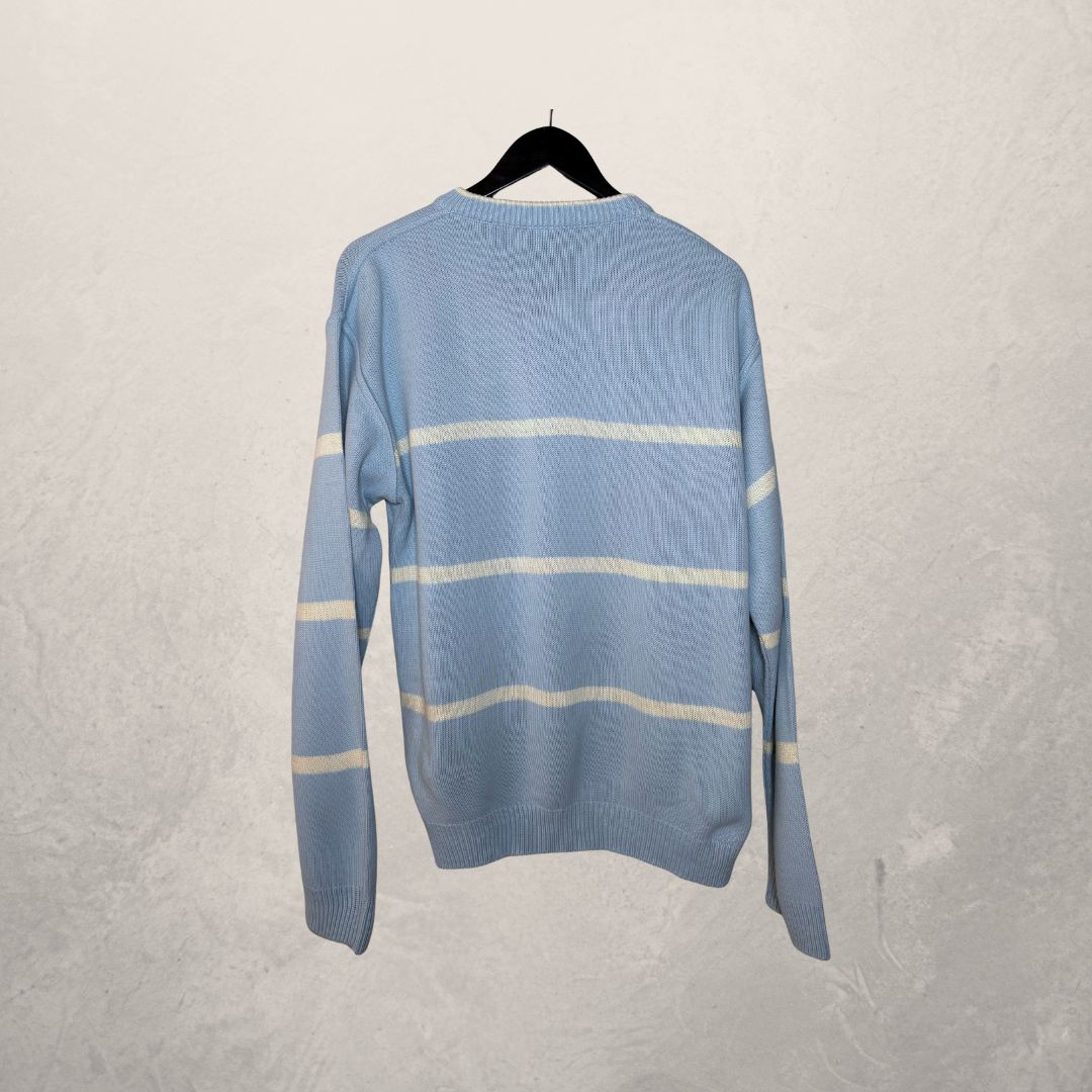 Lacoste lightblue stripe jumper M