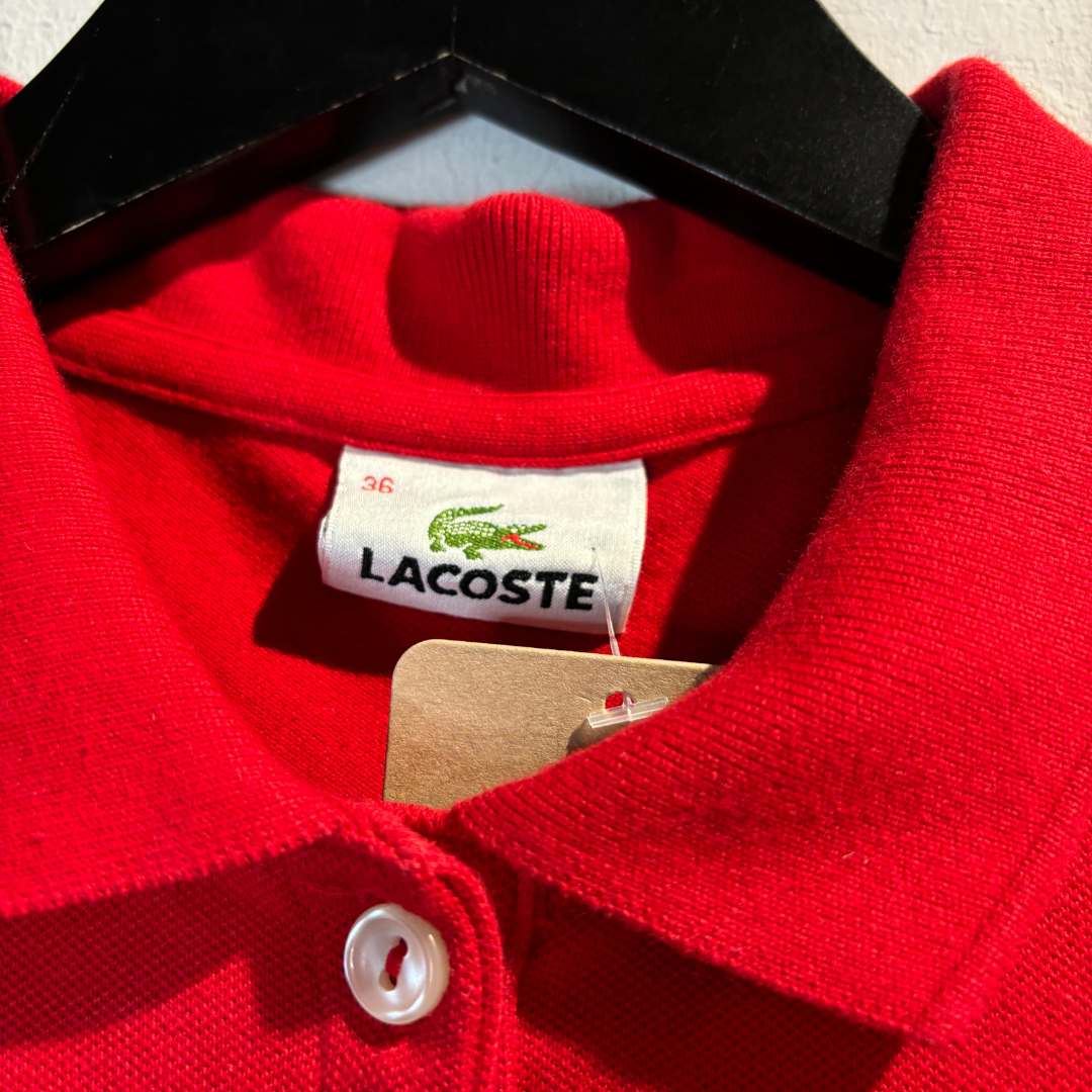Lacoste red cotton polo top XS