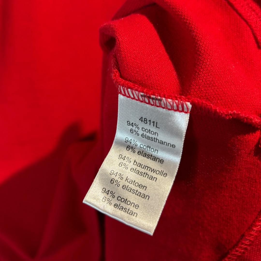 Lacoste red cotton polo top XS
