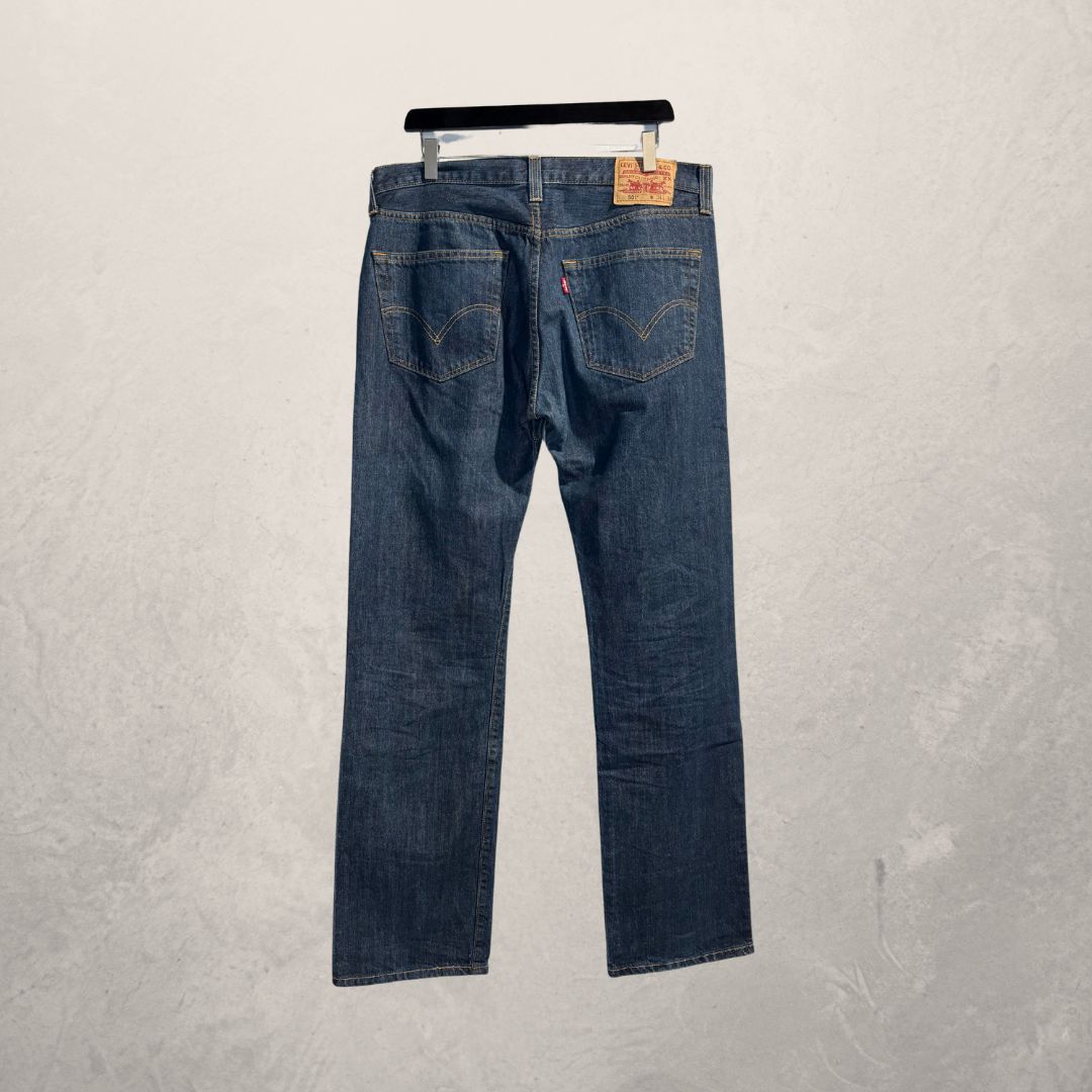 Levi's donkerblauwe 501 rechte jeans 34x34