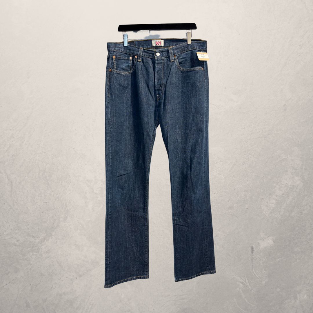Levi's donkerblauwe 501 rechte jeans 34x34