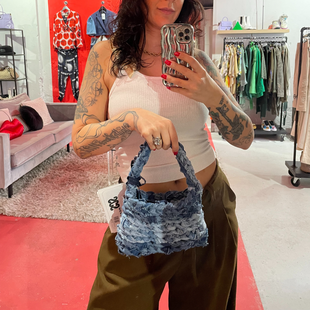 Light blue Denim Jeanie bag S/M- By SOS.Reset