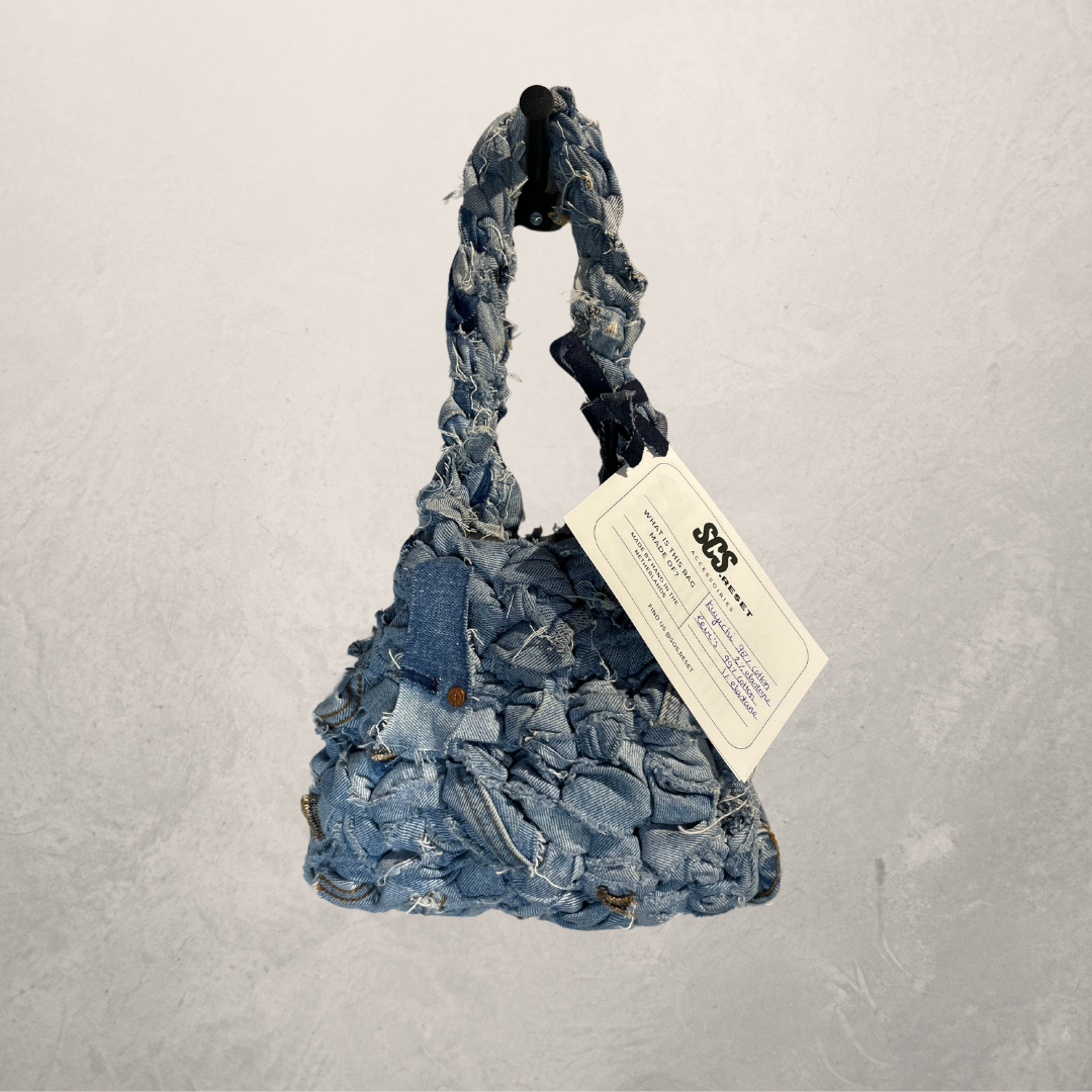 Light blue denim Jeanie bag S/M- By SOS.Reset