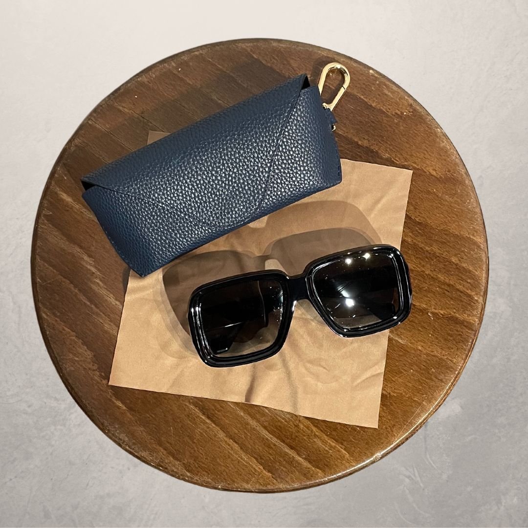 Loewe black large round frame sunglasses