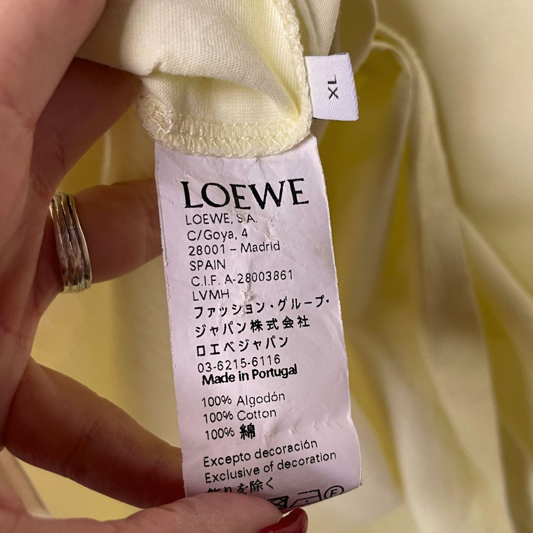 Loewe kanariegeel roze anagram logo t-shirt XL