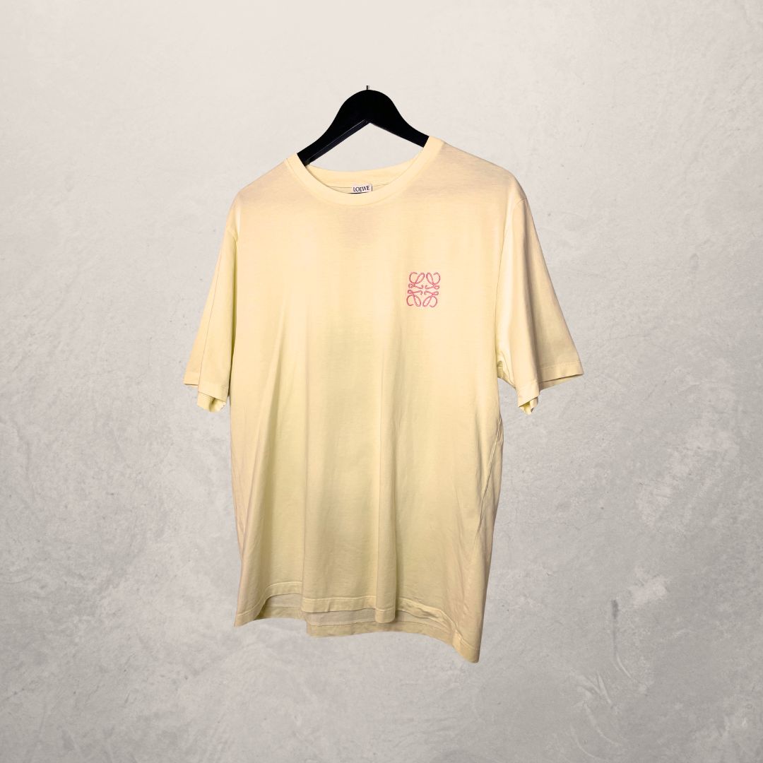 Loewe kanariegeel roze anagram logo t-shirt XL