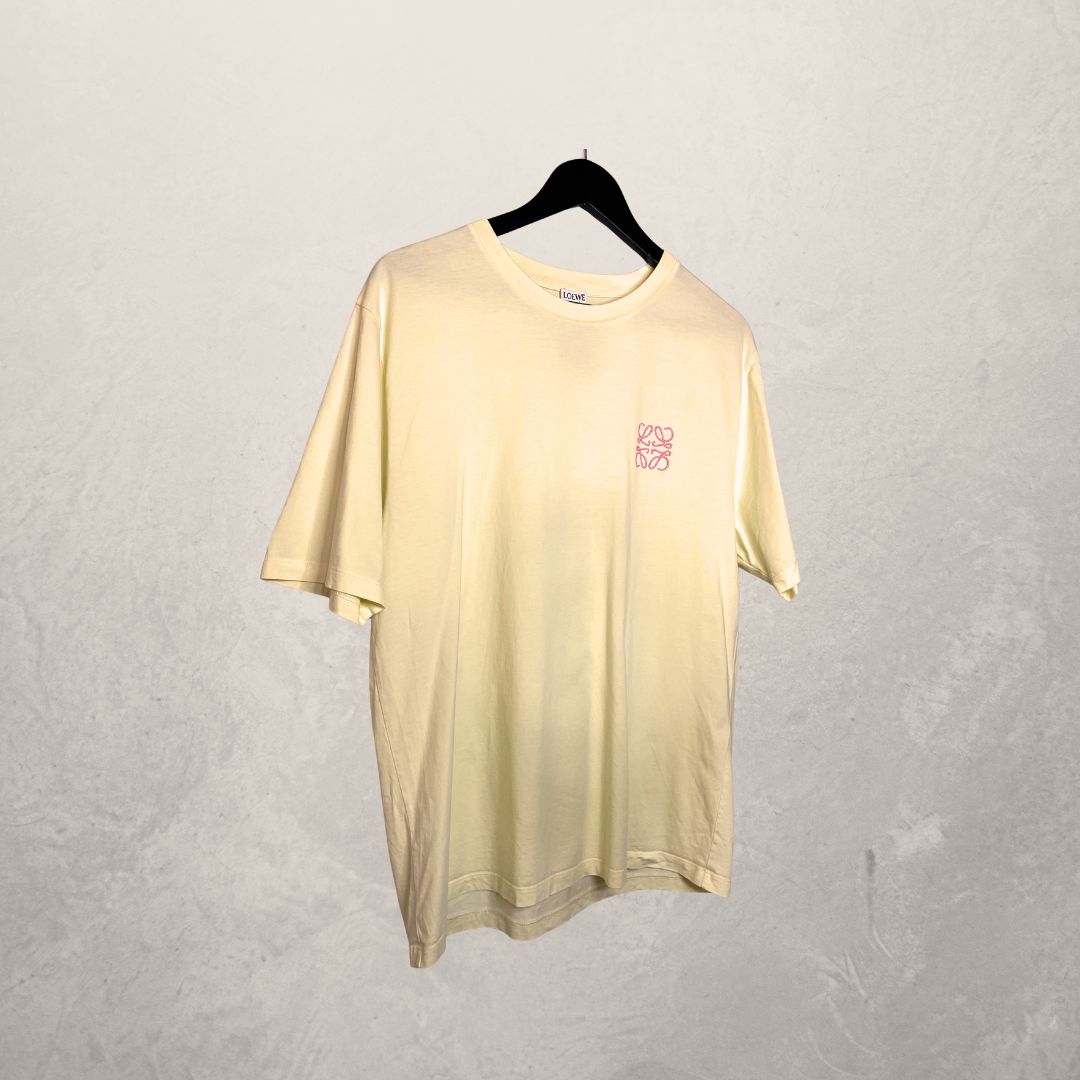Loewe kanariegeel roze anagram logo t-shirt XL