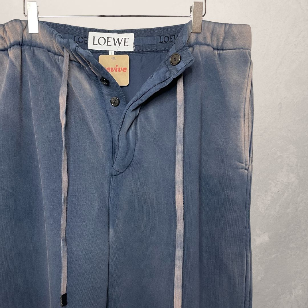 Loewe navy faded wash straight fleece sweatpants XL