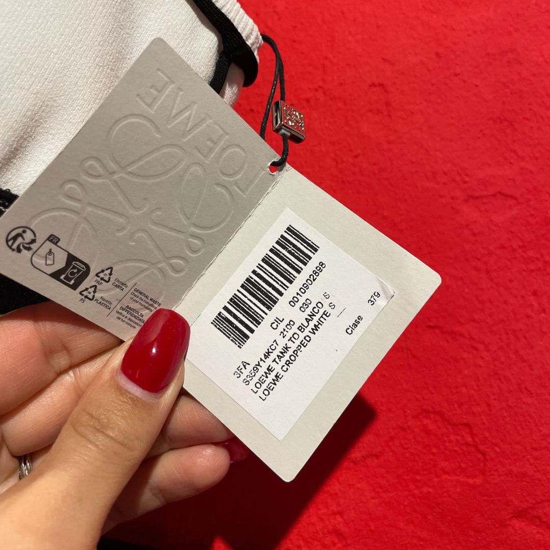 Witte cropped tanktop met Loewe-logo S/M