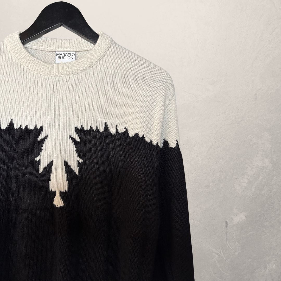 Marcelo Burlon zwart-witte katoenen trui XL