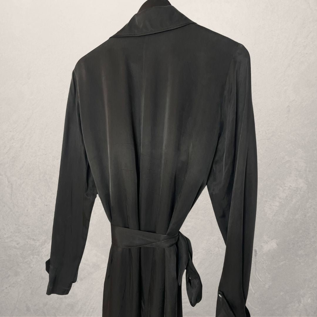 Massimo Dutti zwarte trenchcoat L