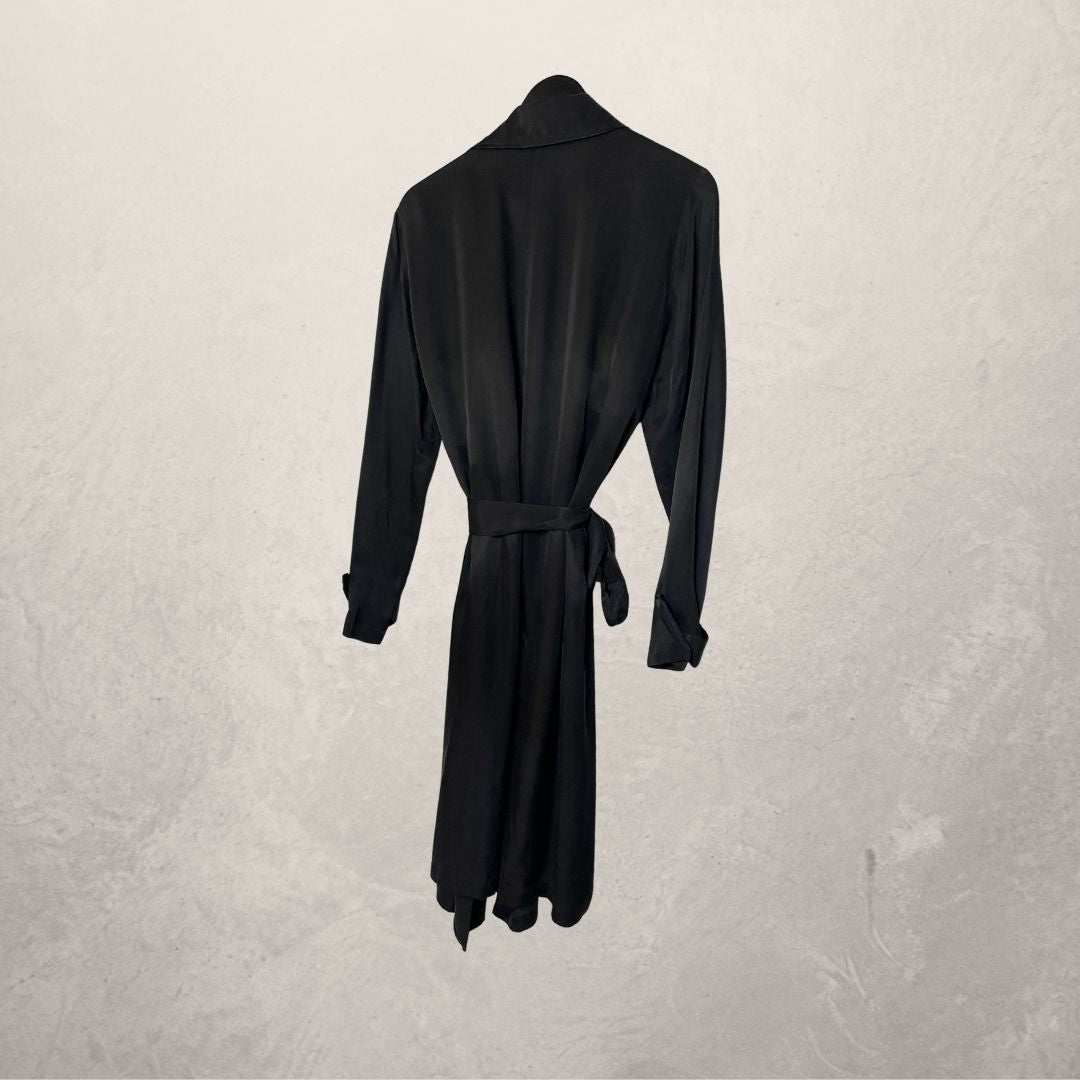 Massimo Dutti zwarte trenchcoat L