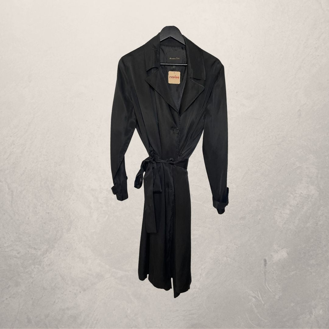 Massimo Dutti zwarte trenchcoat L