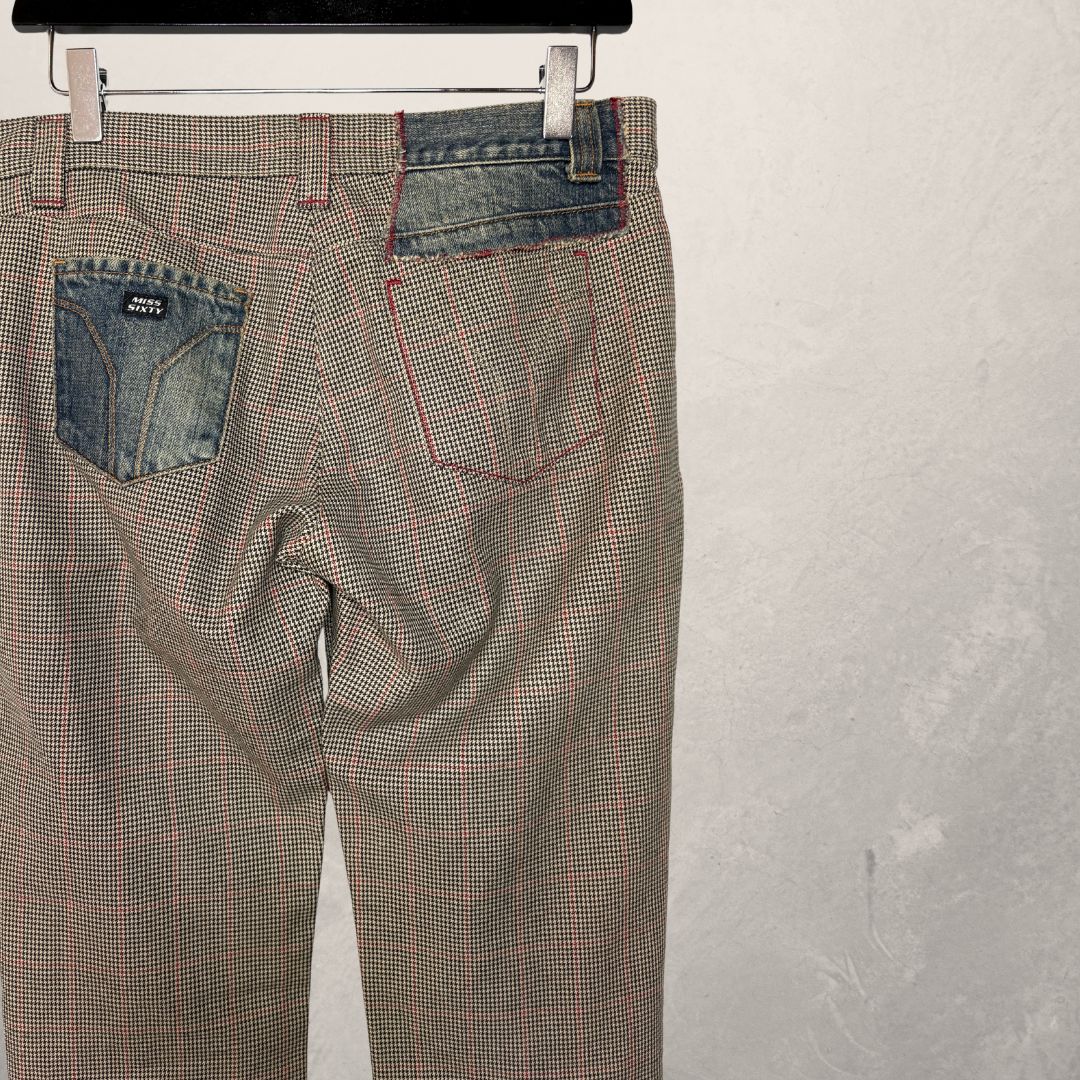 Miss Sixty beige herringbone and denim pants 29